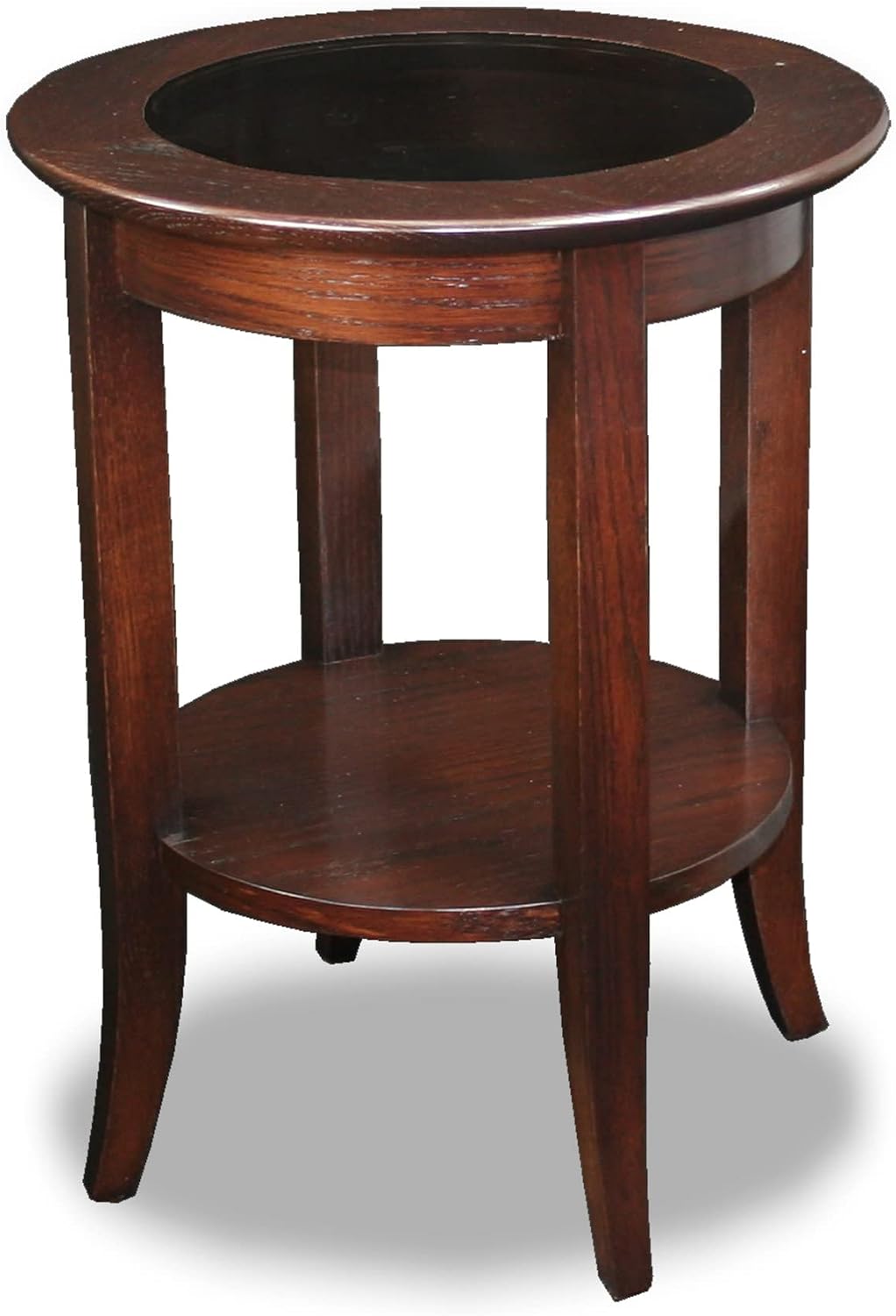 Leick Home Sheldon Round End Table, 18", Chocolate Oak