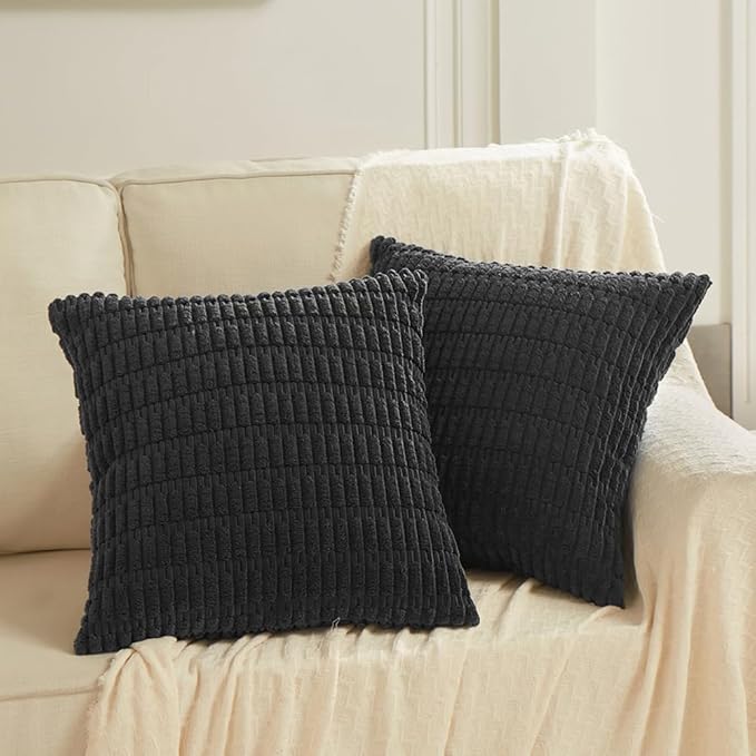 Fancy Homi 4 Packs Boho Black Decorative Throw Pillow Covers 20x20 Inch - Image 6