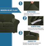 H.VERSAILTEX Modern Velvet Plush 4 Piece High Stretch Sofa Slipcover Sofa Cover - Image 3