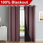 NICETOWN Dry Rose Blackout Curtains 84 inches Long, Full Light Blocking Drapes - Image 2
