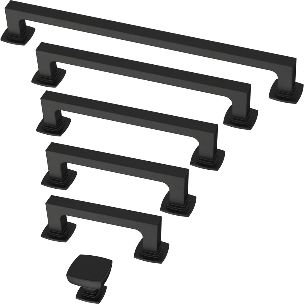 Franklin Brass (10-Pack) – Square Matte Black Cabinet Knobs for Dressers, Drawers, Kitchen Cabinet Door, Vanity, Furniture, Closet Knobs, 1-1/8 Inch | Parow