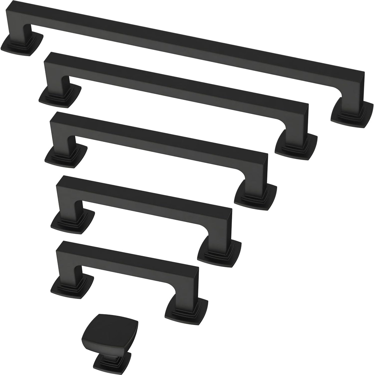 Franklin Brass (10-Pack) – Square Matte Black Cabinet Knobs for Dressers, Drawers, Kitchen Cabinet Door, Vanity, Furniture, Closet Knobs, 1-1/8 Inch | Parow