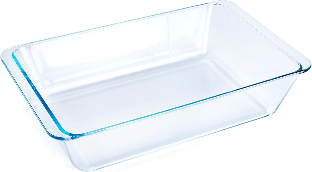 Deep Clear Glass Baking Dish, Rectangular Tempered Glass Baking Pan, The Largest casserole dish. -5.4 Liter