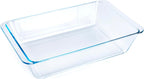 Deep Clear Glass Baking Dish, Rectangular Tempered Glass Baking Pan, The Largest casserole dish. -5.4 Liter