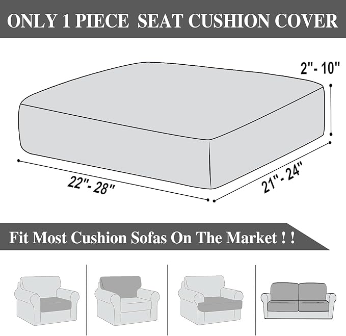 Couch Cushion Cover Seat Cushion Cover Stretch Armchair Cover Separate - Image 6