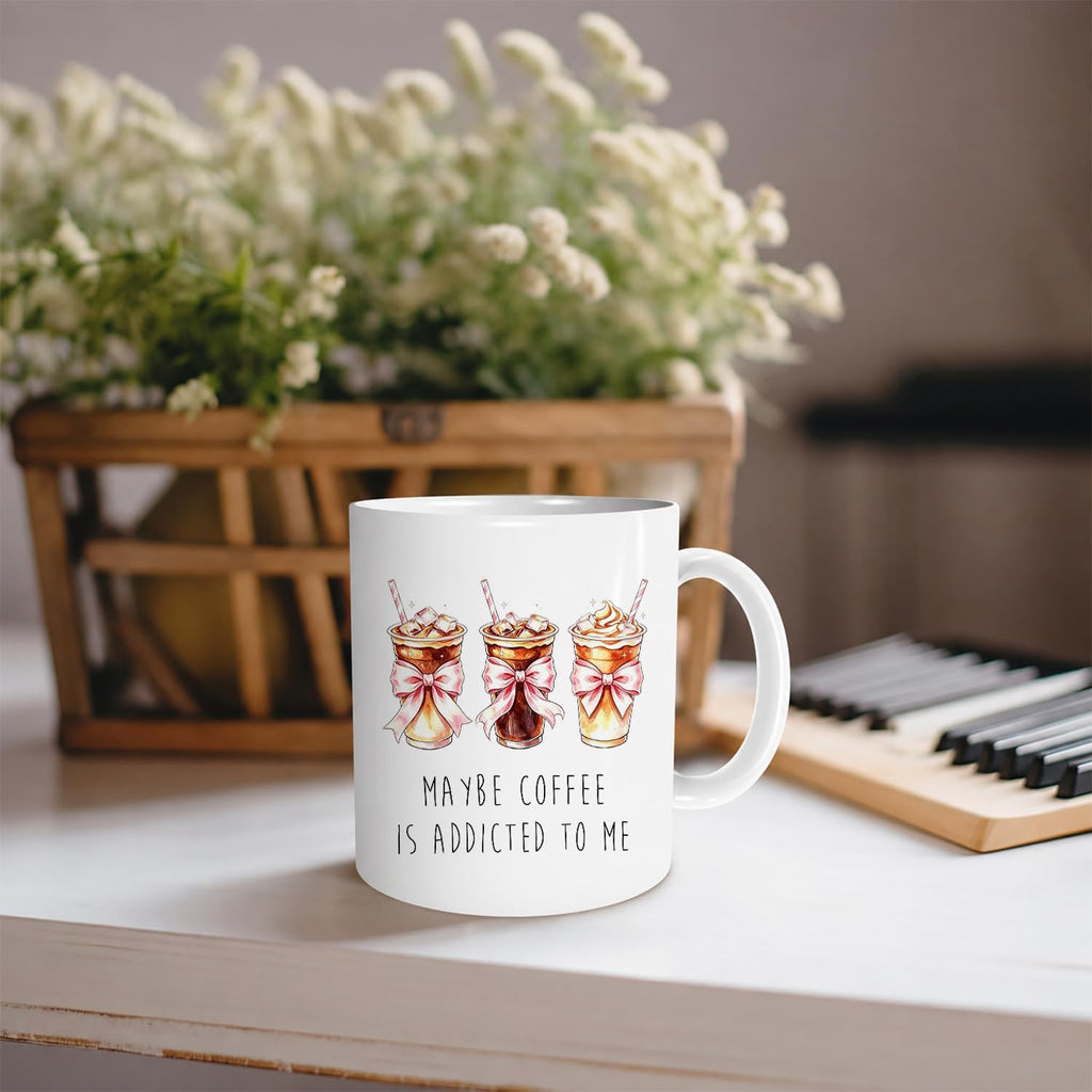 OFlich Coquette Pink Bow Coffee Mug Ceramic 11 oz