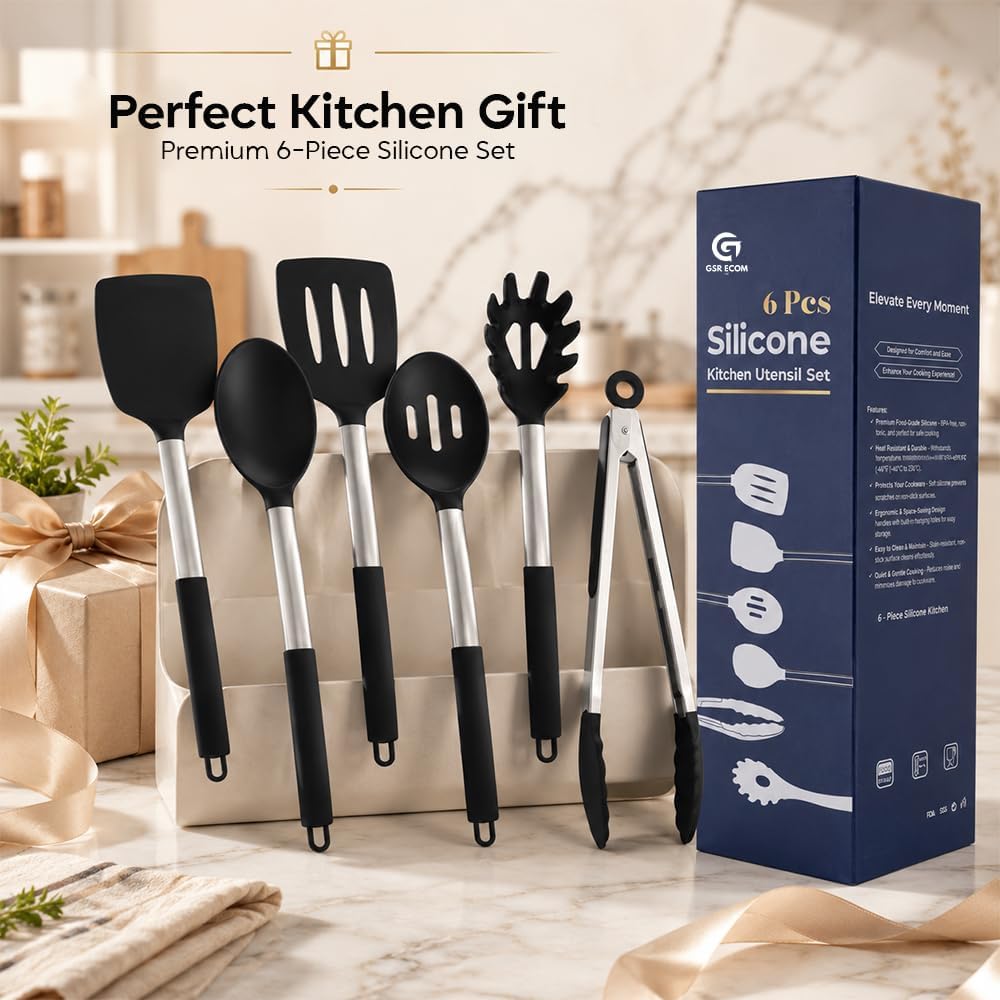 Silicone Cooking Utensils Set 6 Pcs Silicone Spatula Set Kitchen Tools