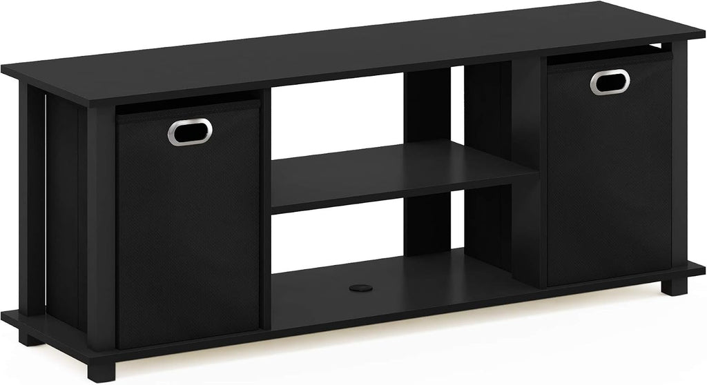 Furinno Econ Entertainment Center, Black/Black