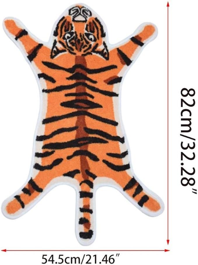 Tiger Print Rug Animal Printed Small Area Rugs Faux Cowhide Skin Leather - Image 6