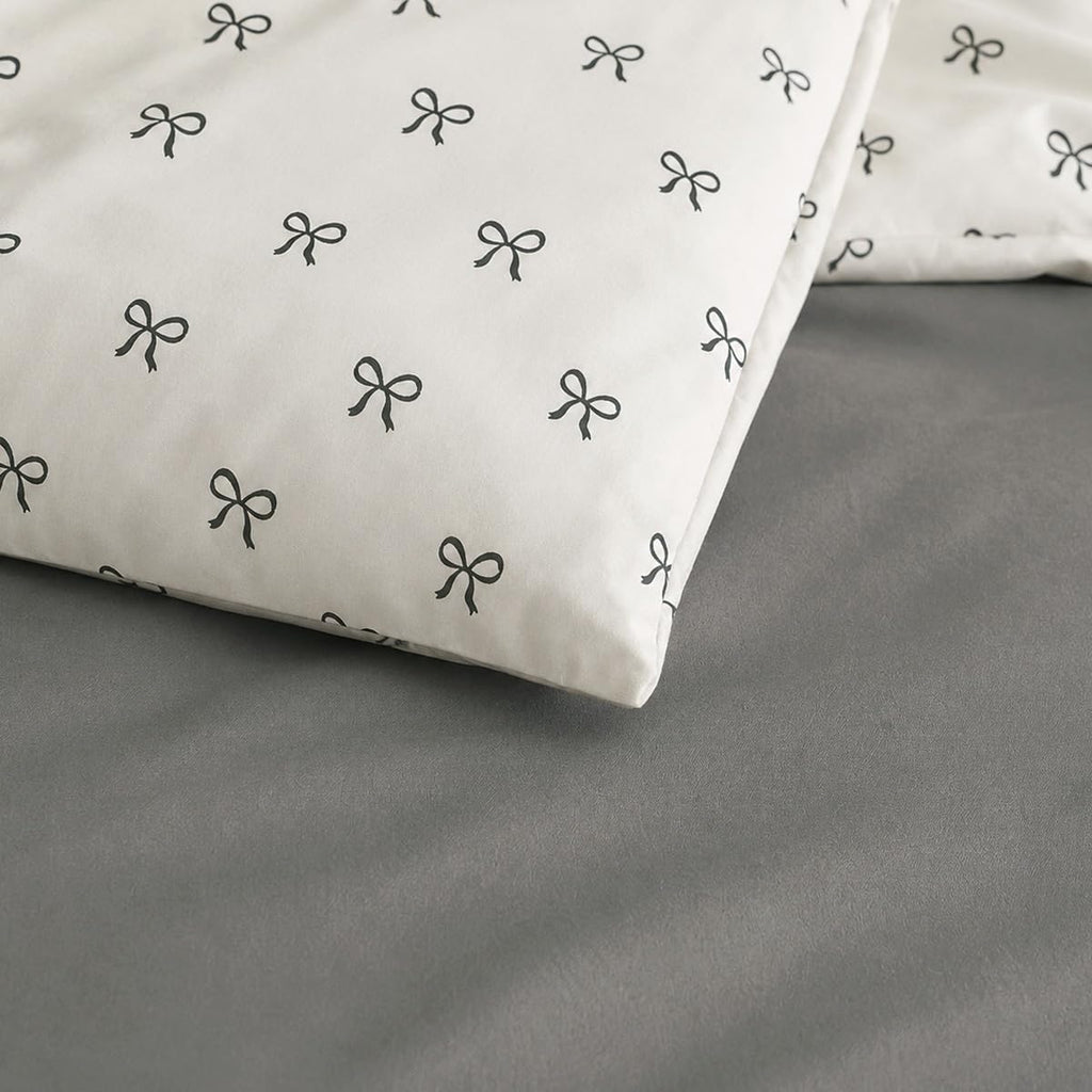 Twin Comforter Set Black Bow Comforter Set for Girls