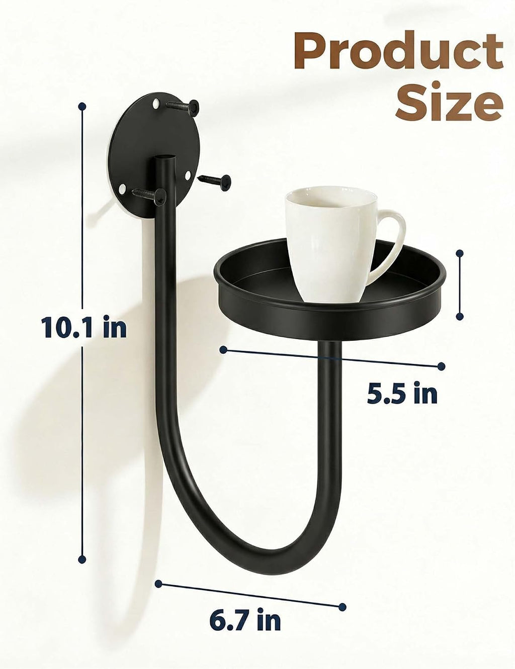 Wall Plant Holder for Indoor Plants with Lights, 2 Pcs Black