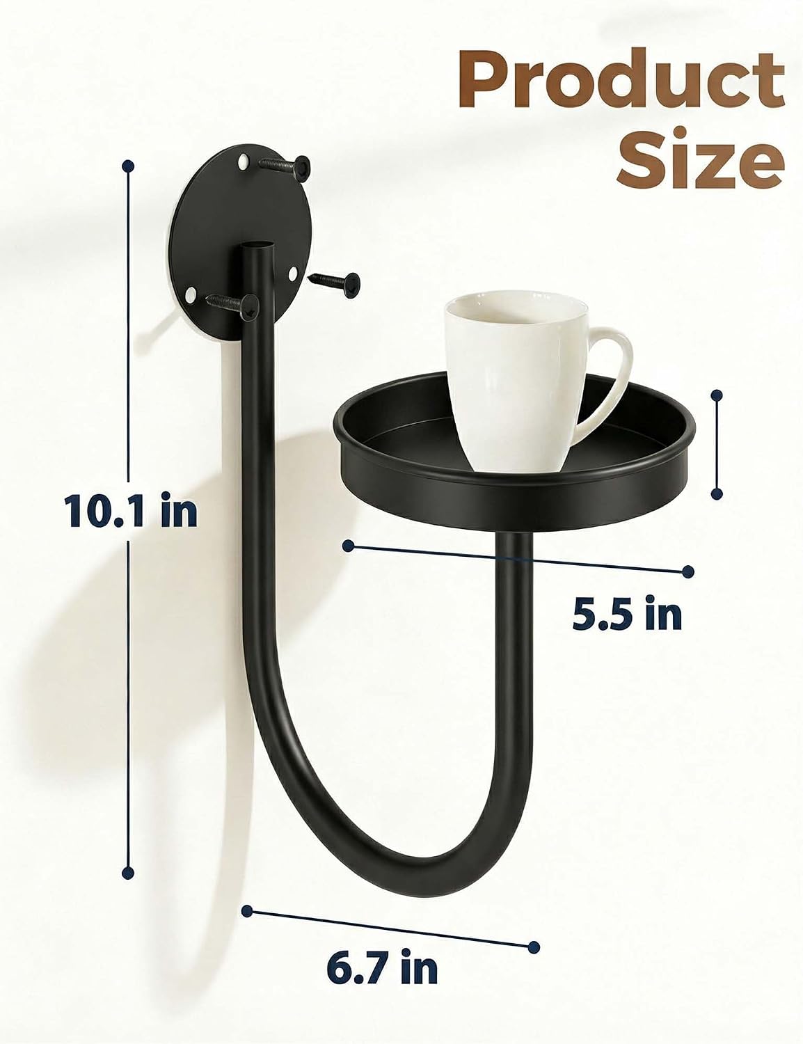 Wall Plant Holder for Indoor Plants with Lights, 2 Pcs Black