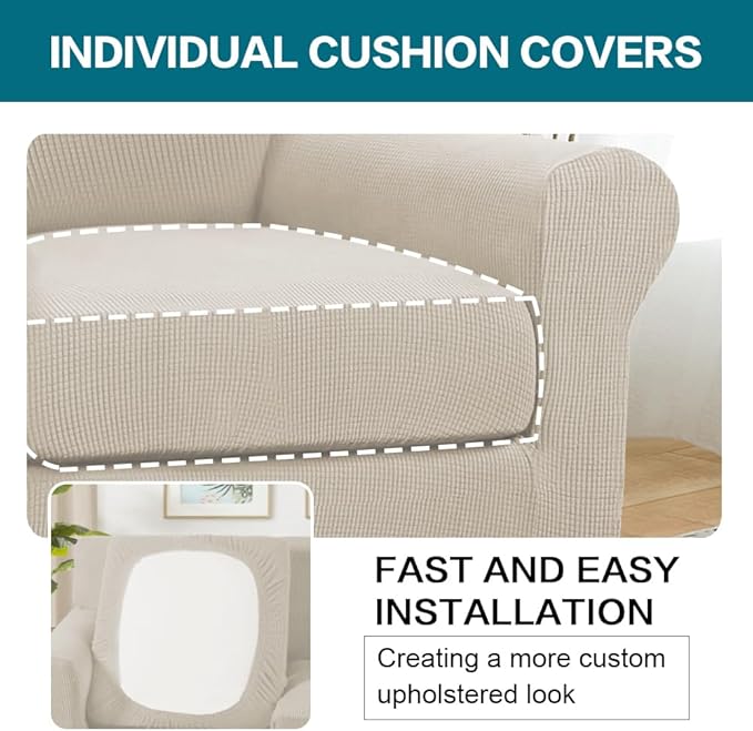 Turquoize 2 Piece Chair Covers Armchair Slipcovers - Image 5