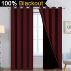 Yakamok 100% Blackout Curtains for Living Room, Noise Reducing Drapes, Thermal - Image 2