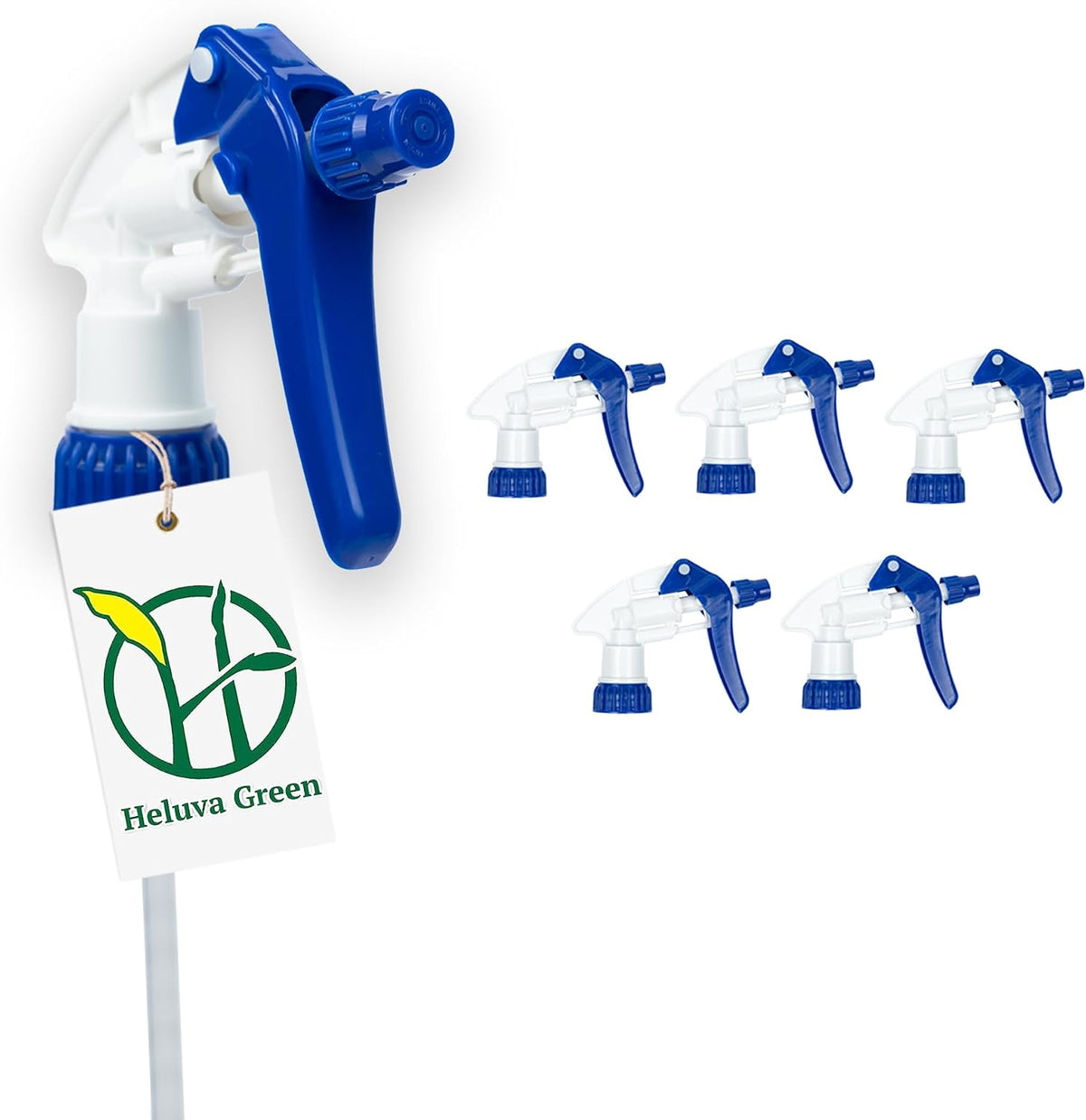 Heluva Green Spray Bottle Nozzle Replacement Tops, Blue 6 Pack