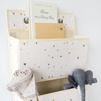 3 Sprouts Over Door Organizer, 4 Pockets, Hooks Included, Terrazzo Cream