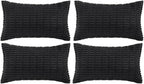 Fancy Homi 4 Packs Boho Black Decorative Throw Pillow Covers 12x20 Inch by Fancy+Homi