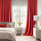 MIULEE Christmas Red Back Tab Blackout Curtains 102 Inch Long 2 Panels Set - Image 2