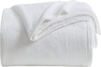 KMUSET Fleece Blanket Twin Size White Lightweight Throw Blanket Super Soft Cozy - Image 4