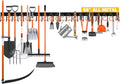 68'' All Metal Adjustable Garden Tool Organizer: Garage Tool Organizer Wall Mount with Orange Hooks, Garage Organizers and Storage, Tool Hangers for Shed