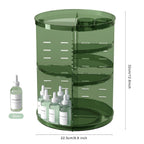 Rotating Makeup Organizer with DIY 8 Adjustable Layers, Clear Green