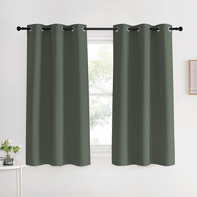 NICETOWN Thermal Insulated Curtains Blackout Draperies, Dark Mallard, 42 by 60 by NICETOWN
