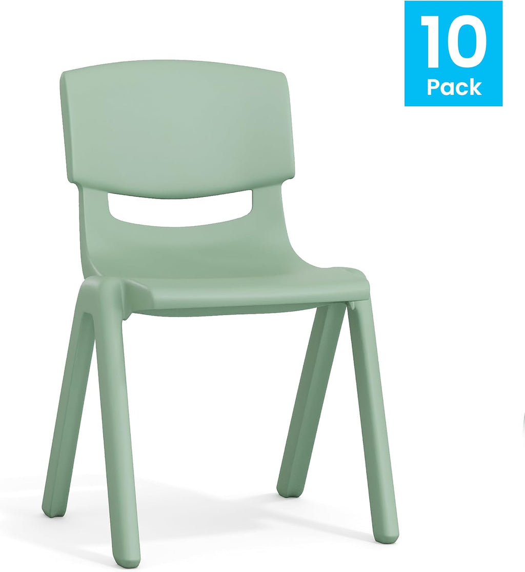 Flash Furniture Stackable Plastic School Chair, Sage, Set of 10