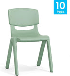 Flash Furniture Stackable Plastic School Chair, Sage, Set of 10