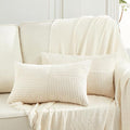 Fancy Homi 2 Packs Cream Lumbar Decorative Throw Pillow Covers 16x32 Inch by Fancy+Homi