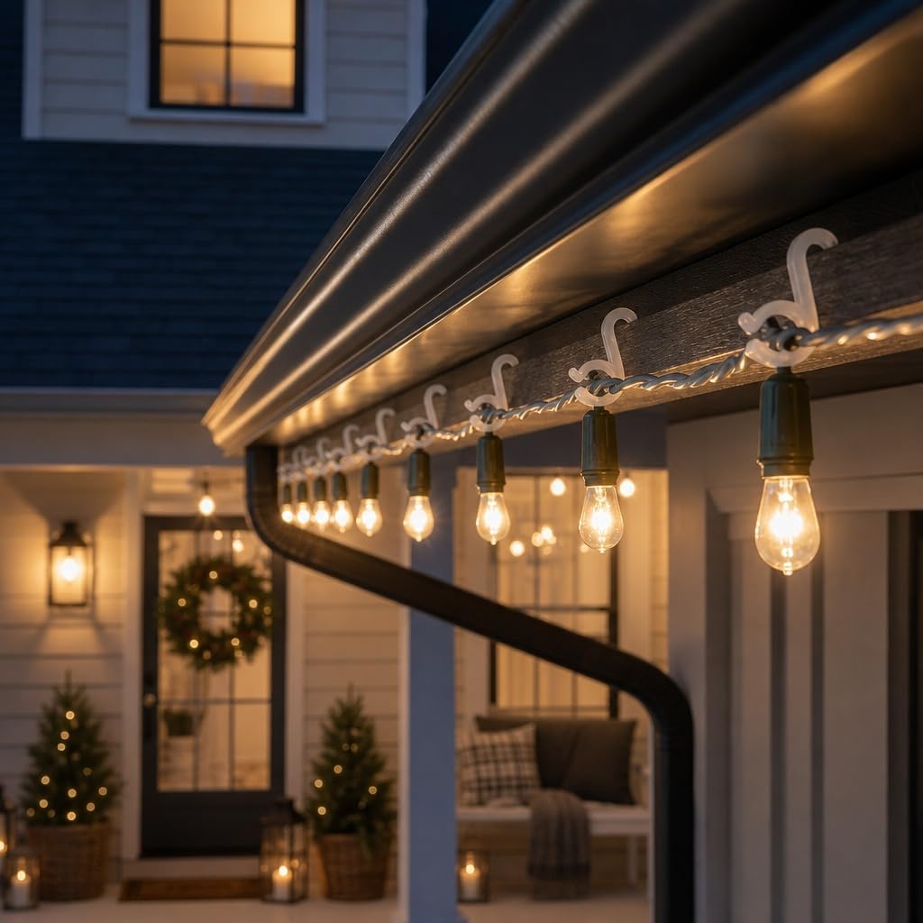 Holiday Joy Mighty Clip Hooks for Outdoor String Lights, 200 Pack