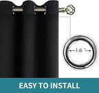 BGment Black Blackout Curtains for Bedroom 63 Inches Long, Each Panel 42 Inch - Image 5