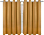 LEMOMO Mustard Yellow Thermal Blackout Curtains/52 x 45 Inch/Set of 2 Panels - Image 2