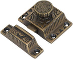 Cabinet Latch, Solid Brass, Antique Finish, Windsor Knob