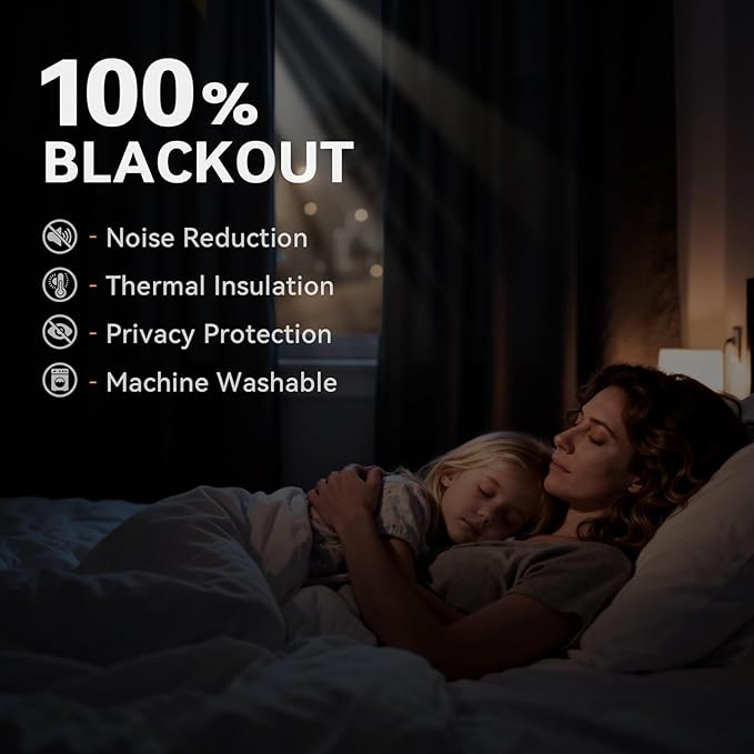 100% Blackout Shield Curtains, Dark Gray, 2 Panels, Grommet Top, Thermal - Image 3