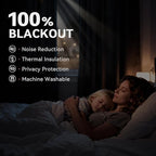 100% Blackout Linen Curtains 50" W x 84" L 2 Panels Set, Thermal Insulated Full - Image 3