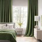 MIULEE Olive Green Back Tab Blackout Curtains 108 Inch Long 2 Panels Set - Image 2