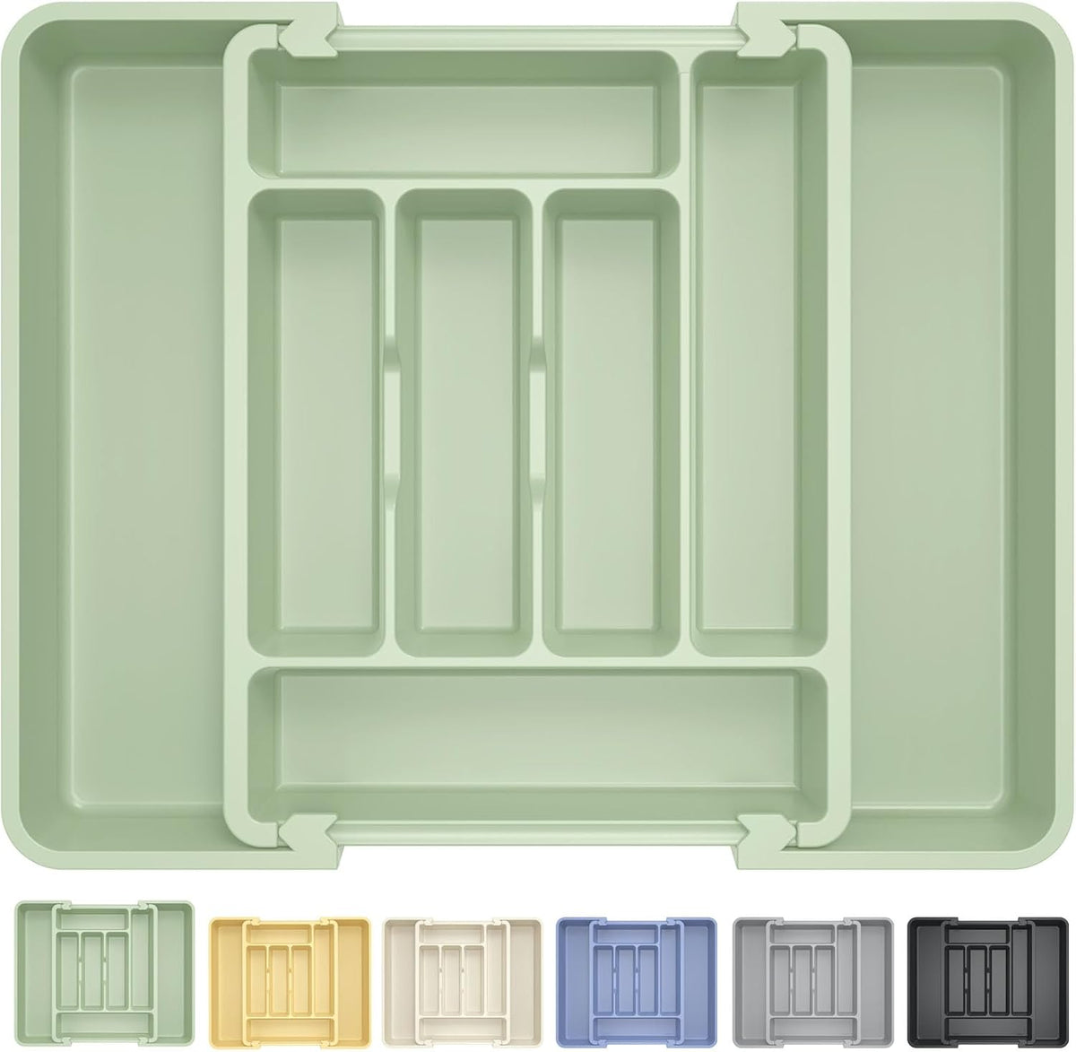 Caperci Large Silverware Organizer Tray for Kitchen Drawer Utensils Thicker