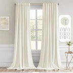 MIULEE Cream Back Tab Blackout Curtains 102 Inch Long 2 Panels Set by MIULEE