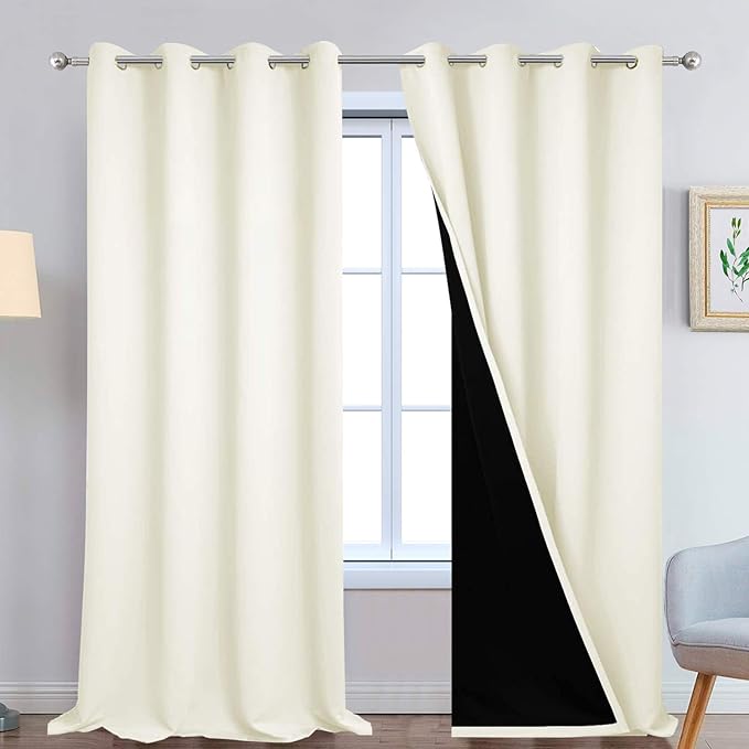 Yakamok 100% Blackout Window Curtain Panels, Heat and Full Light Blocking Drapes by Yakamok