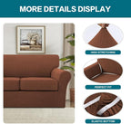 Turquoize 4 Piece Sofa Covers for 3 Cushion Couch Slipcover Soft Cover - Image 4