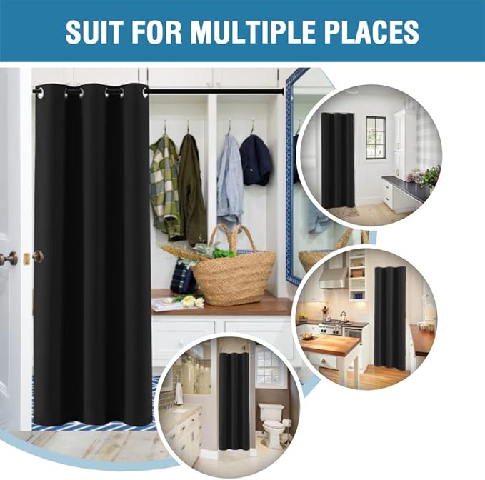 H.VERSAILTEX Doorway Curtain Blackout Closet Door Curtain Room Divider Window - Image 5
