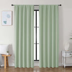 Simplebrand Ava Light Green Blackout Curtains by Simplebrand