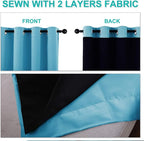 NICETOWN 100% Blackout Window Curtain Panels, Teal Blue, 2 Pieces, 42-inch Wide - Image 5