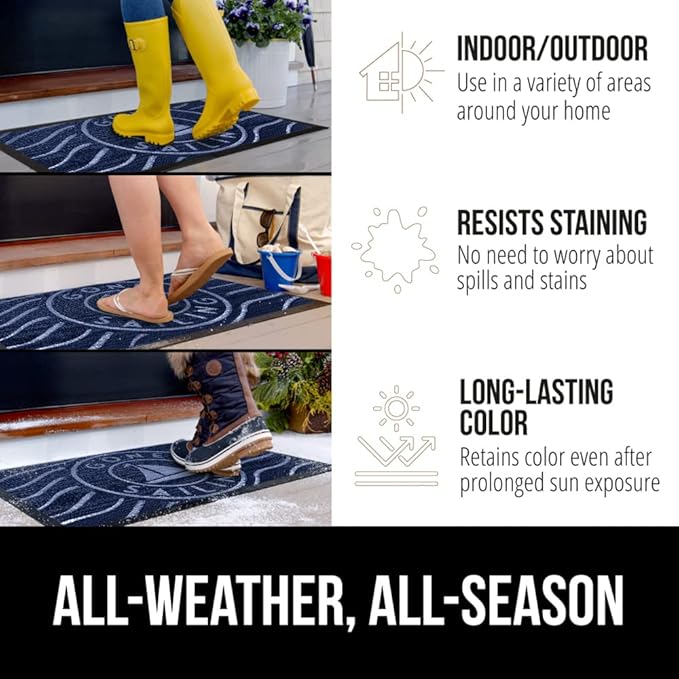 GORILLA GRIP 100% Waterproof All-Season WeatherMAX Doormat 35x23, US Designed - Image 3