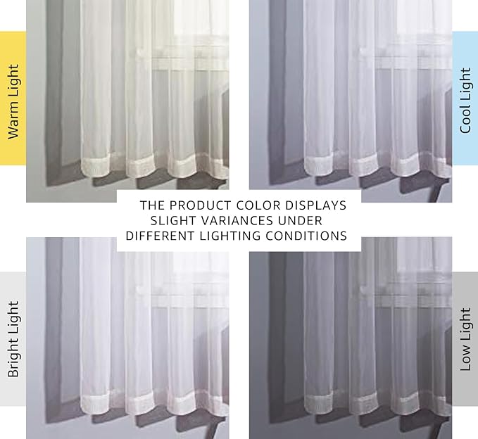 NICETOWN Sheer Curtains Panel 72" Long - Image 2