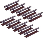 10 Pack Self-Stick Push Pull Helper ABS Plastic Wardrobe Handle Instant Cabinet Drawer Furniture Handles (Dark Brown)