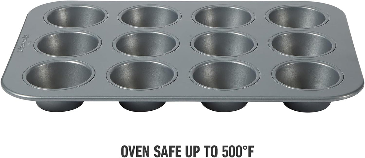 Calphalon Titan 10-Piece Nonstick Bakeware Set, Baking Sheet Set, Steel Core PFA-Free Nonstick Coating, Oven Safe, Includes Sheet Pans, Muffin Pan, Round Cake Pans, Loaf Pan and Cooling Rack - Silver