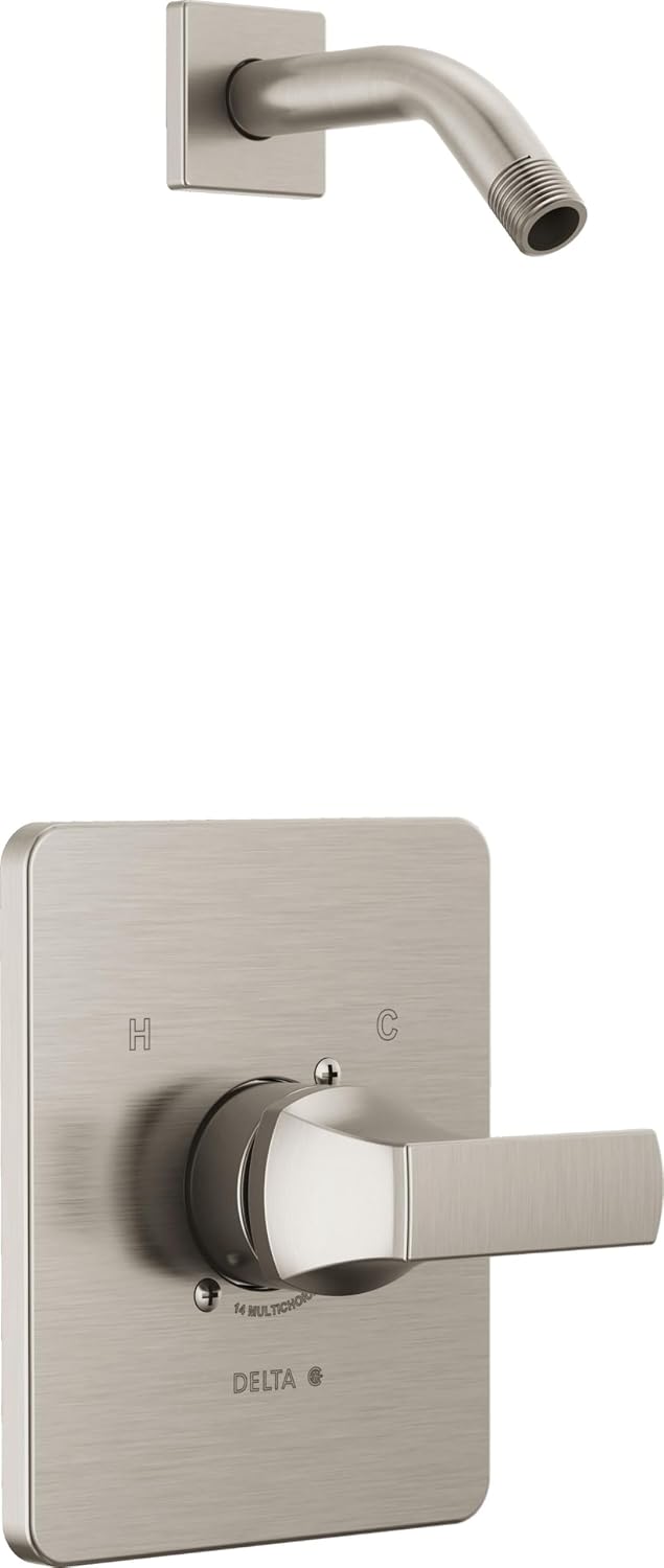 Delta Faucet Velum 14 Series Single-Function Black Shower Valve Trim Kit, Shower Handle, Delta Shower Trim Kit, Matte Black T14237-BLLHD (Shower Head and Valve Not Included)