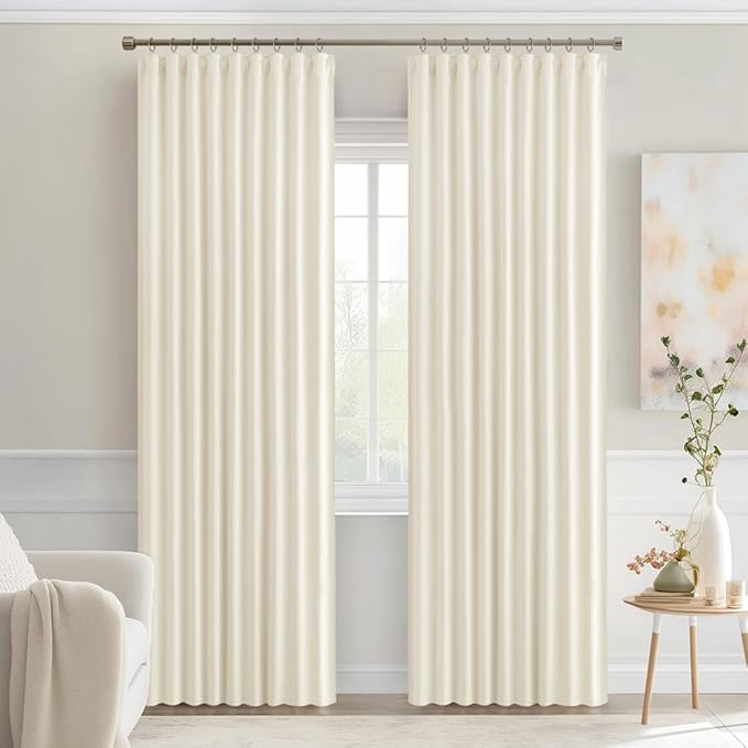 MIULEE Birch Back Tab Blackout Curtains 90 Inches Long 2 Panels Set - Image 9