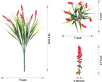 Ivydale 20PCS Artificial Plants Fake Flowers Monkey Grass for Outdoors,UV Resistant Realistic Red Faux Greenery Shrubs Outside Decor for Home Garland Porch Patio Balcony Planter Yard Office Pathway